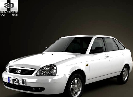 3D model of Lada Priora 2172 hatchback 2012