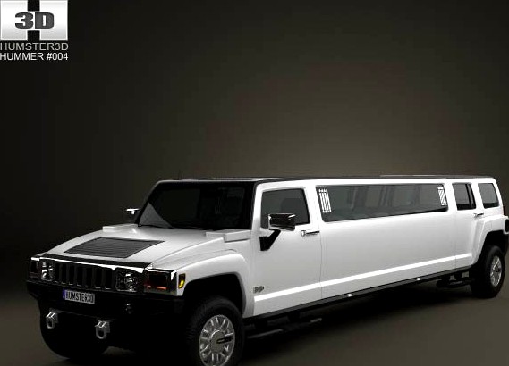 3D model of Hummer H3 Limousine 2010