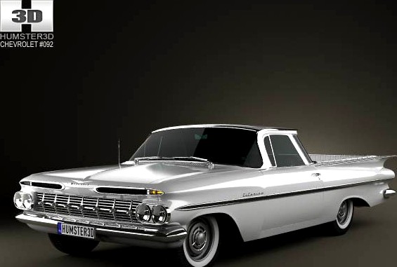 3D model of Chevrolet El Camino 1959