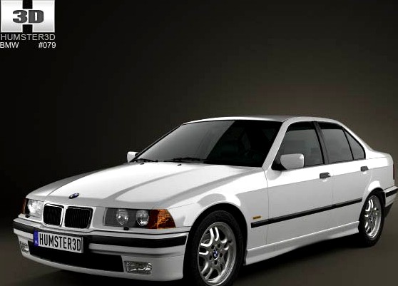 3D model of BMW 3 Series (E36) sedan 1994