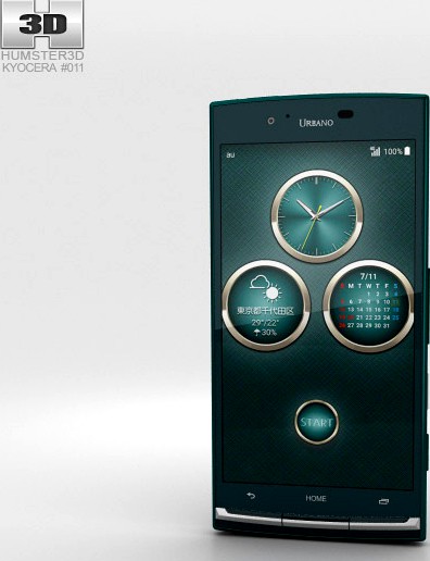 3D model of Kyocera Urbano V02 Green