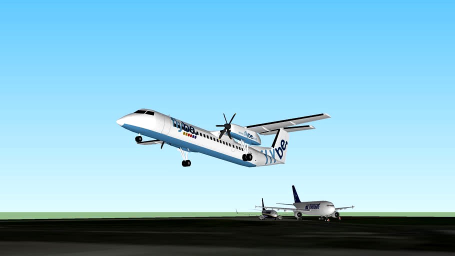 Flybe Dash 8 Q400 Landing in Dublin, Ireland