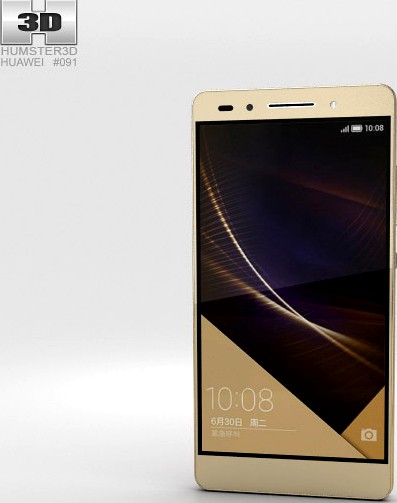 3D model of Huawei Honor 7 Gold