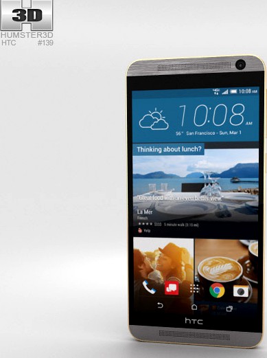 3D model of HTC One E9+ Gold Sepia