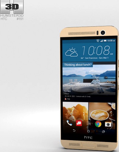 3D model of HTC One M9+ Amber Gold