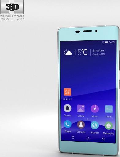 3D model of Gionee Elife S7 Maldives Blue