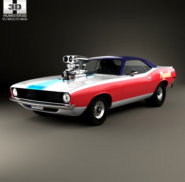 3D model of Plymouth Barracuda Dragster 1974