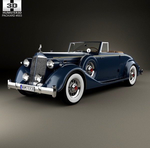 3D model of Packard Twelve Coupe Roadster with HQ interior 1936