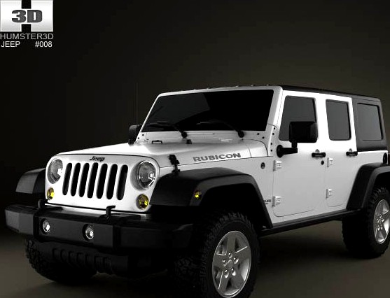 3D model of Jeep Wrangler Unlimited 2013