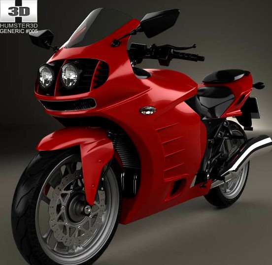 3D model of Generic Sport Bike 2014