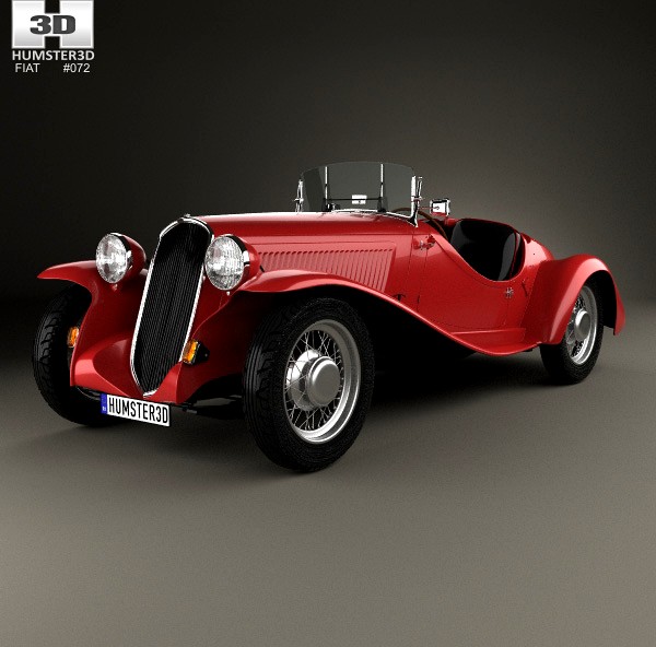 3D model of Fiat 508 S Balilla spyder 1932