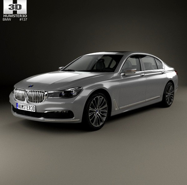 3D model of BMW 7 Series (G12) L 2015