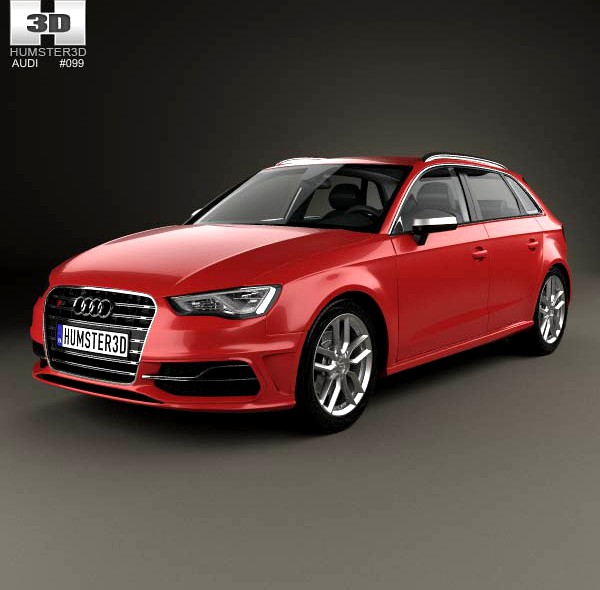 3D model of Audi S3 Sportback 2014