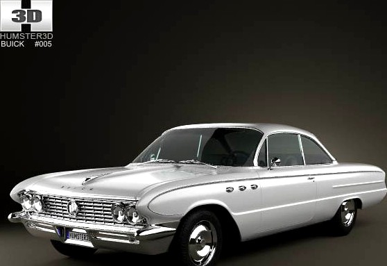 3D model of Buick LeSabre 2-door hardtop 1961