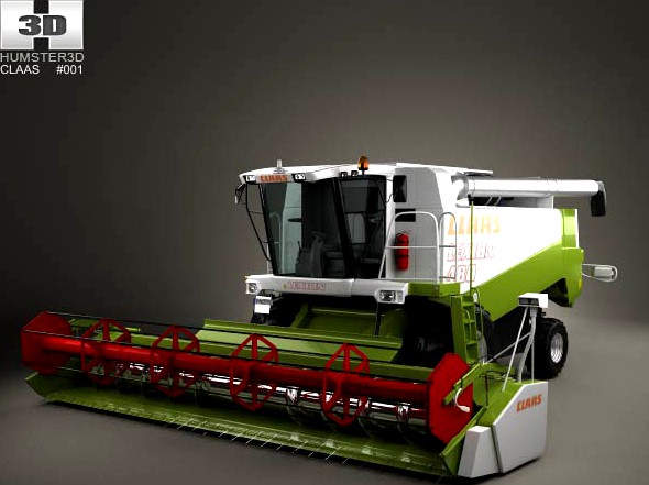 3D model of Claas Lexion 480 Combine Harvester 1996