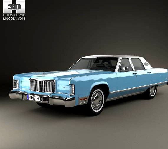 3D model of Lincoln Continental sedan 1975