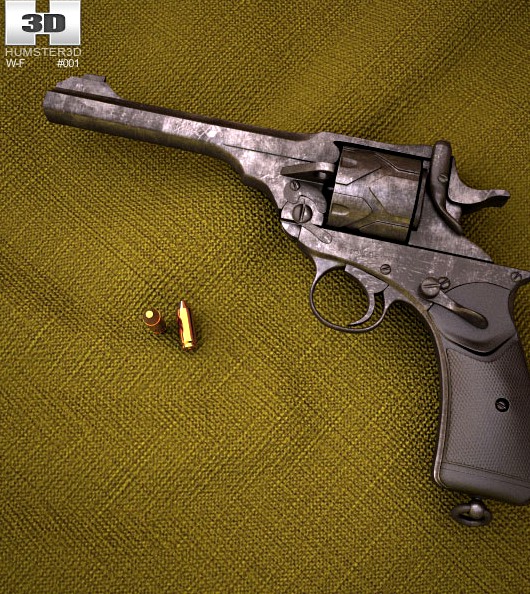 3D model of Webley-Fosbery Automatic Revolver