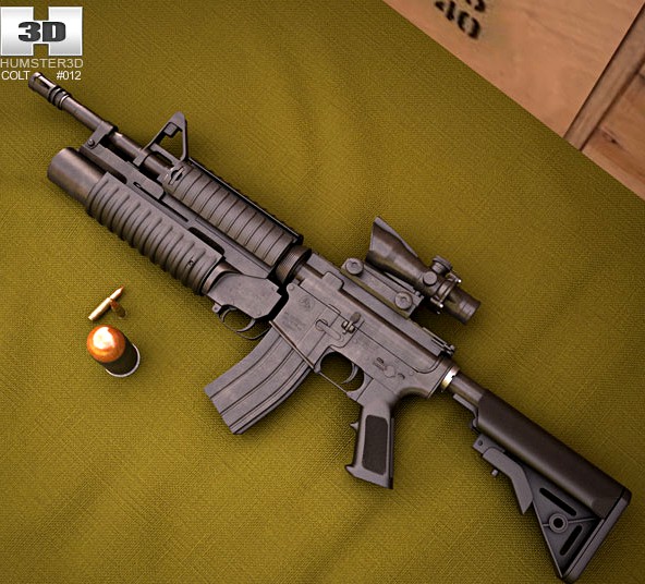3D model of Colt M4A1 with M203