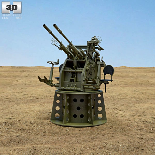 3D model of Type 96 25 mm AA Gun