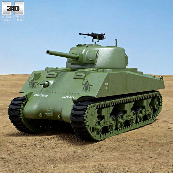 3D model of M4A2 Sherman