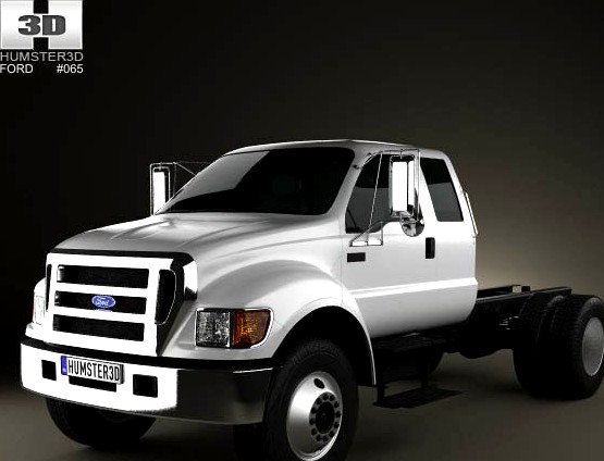 3D model of Ford F-650 / F-750 Super Cab Chassis 2012