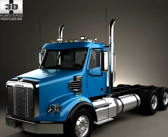 3D model of Freightliner 122SD Chassis Truck 2013