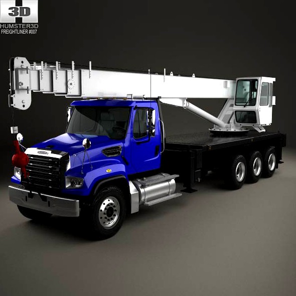 3D model of Freightliner 114SD Crane Truck 2011