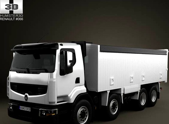 3D model of Renault Premium Lander Tipper Truck 2012