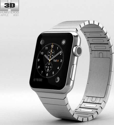 3D model of Apple Watch 42mm Stainless Steel Case Link Bracelet