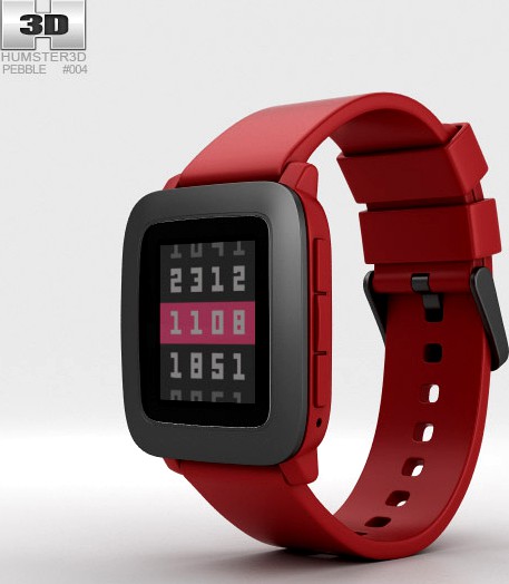 3D model of Pebble Time Red