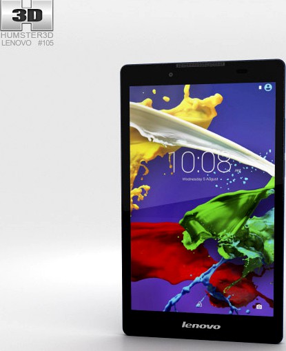 3D model of Lenovo Tab 2 A8 Midnight Blue