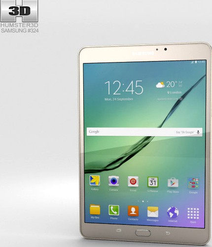 3D model of Samsung Galaxy Tab S2 8.0 Wi-Fi Gold