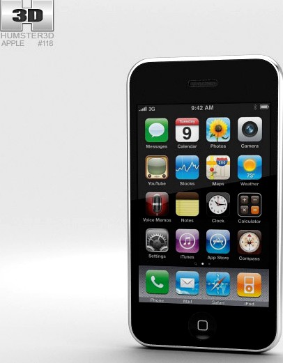 3D model of Apple iPhone 3G White