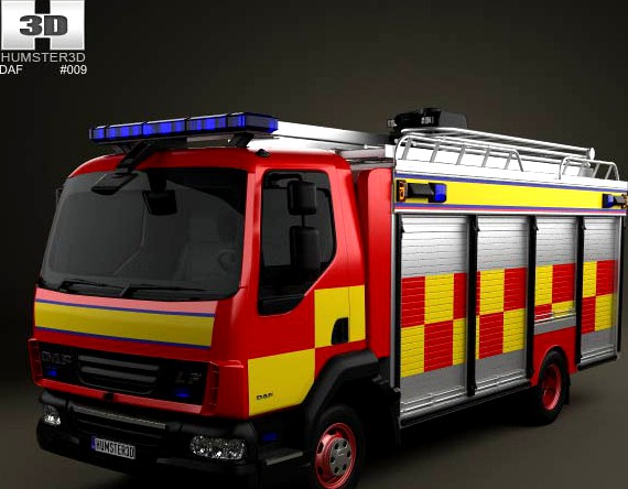 3D model of DAF LF Fire Truck 2011