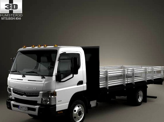 3D model of Mitsubishi Fuso Flatbed Truck 2013