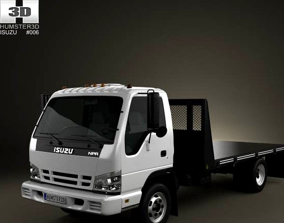 3D model of Isuzu NPR Flatbed 2011