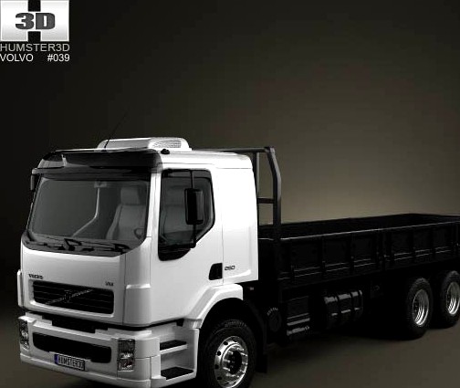 3D model of Volvo VM Flatbed Truck 2003