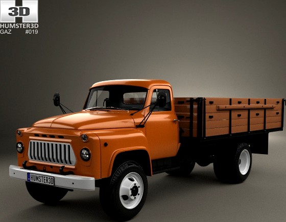 3D model of GAZ 53 Flatbed Truck 1965