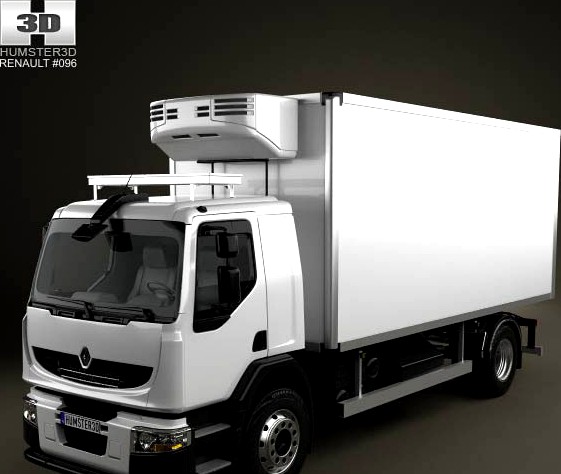 3D model of Renault Premium Distribution Refrigerator Truck 2011