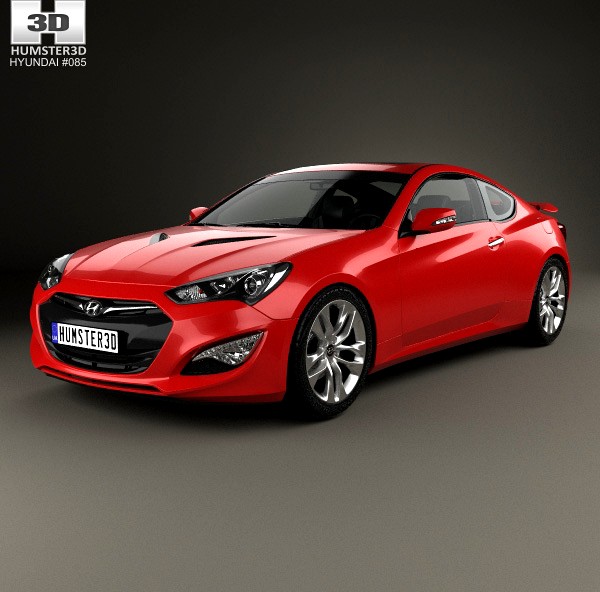 3D model of Hyundai Genesis coupe with HQ interior 2014