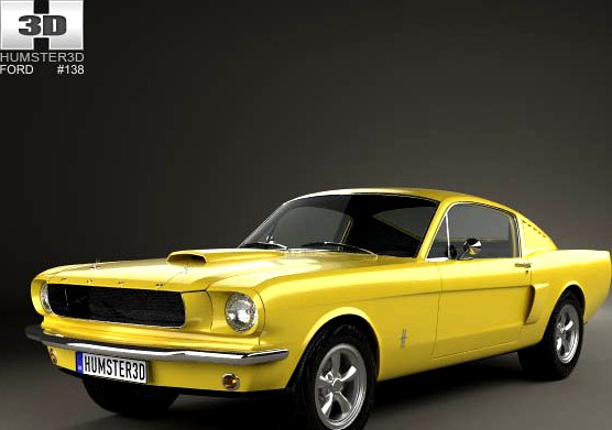 3D model of Ford Mustang Fastback with HQ interior 1965