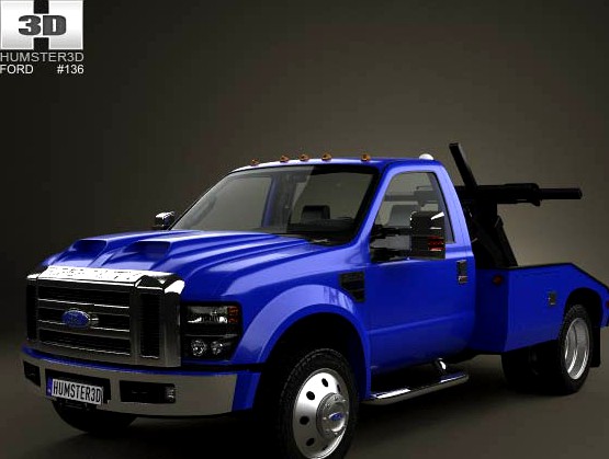 3D model of Ford Super Duty F-550 Tow Truck with HQ interior 2005
