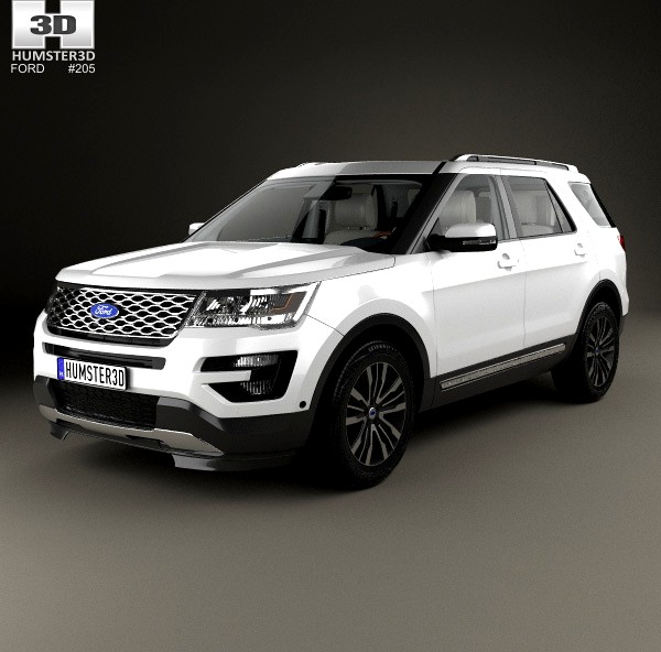 3D model of Ford Explorer (U502) Platinum with HQ interior 2015