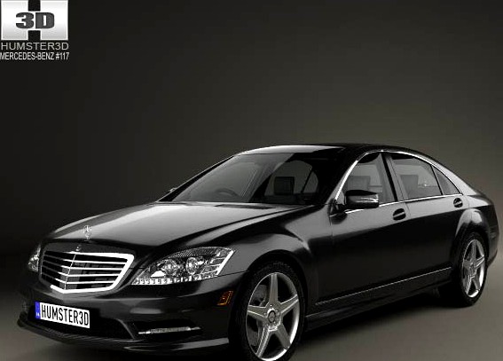 3D model of Mercedes-Benz S-Class (W221) with HQ interior 2013