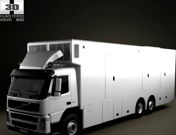 3D model of Volvo FM Outside Broadcast Truck 2010