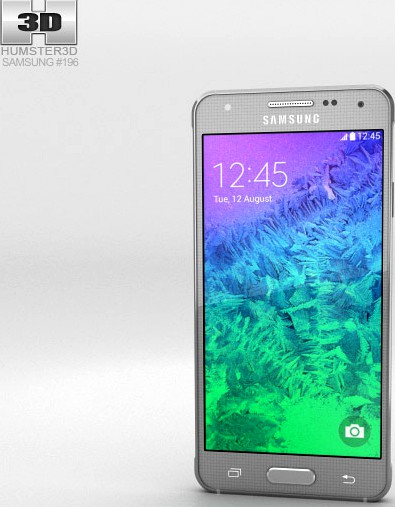 3D model of Samsung Galaxy Alpha Sleek Silver