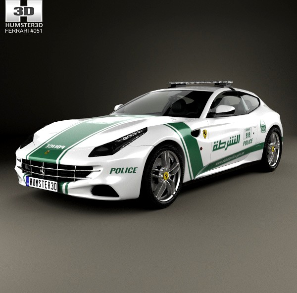 3D model of Ferrari FF Police Dubai 2013