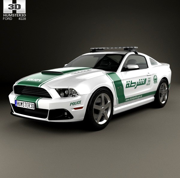 3D model of Ford Mustang Roush Stage 3 Police Dubai 2013