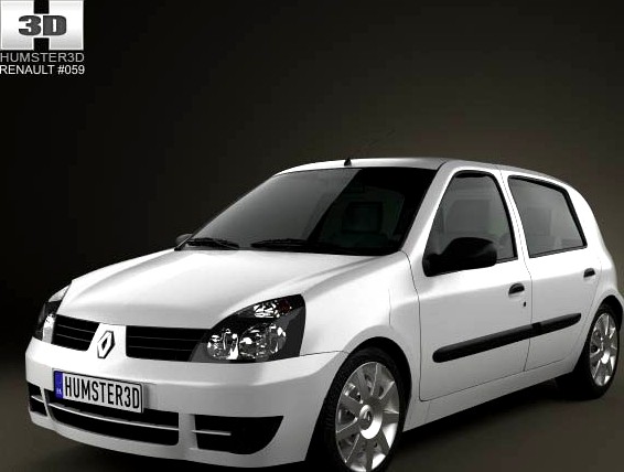 3D model of Renault Clio Mk2 5-door 2005