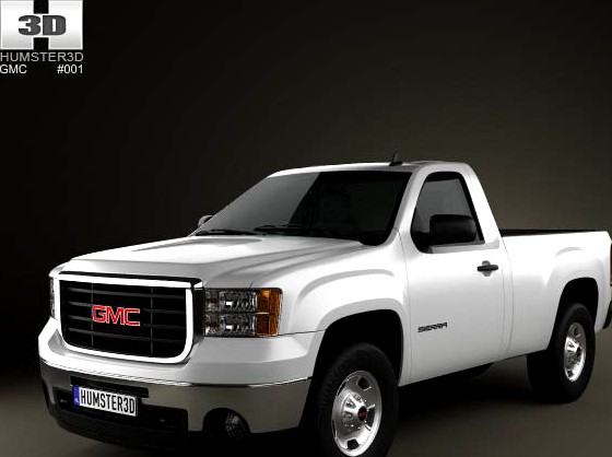 3D model of GMC Sierra Regular Cab Standard Box 2011